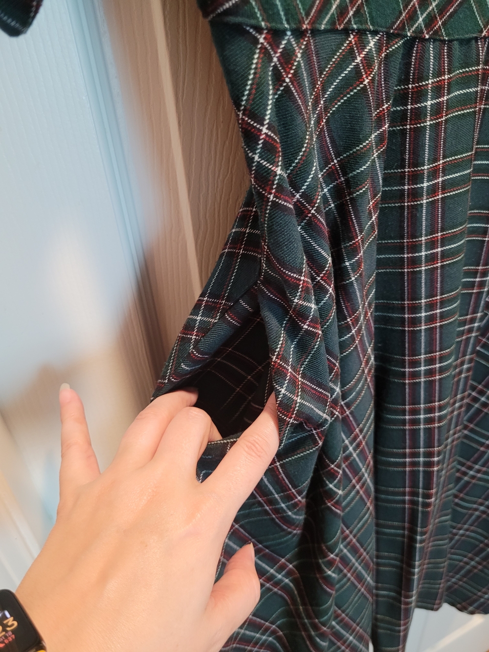 Hell Bunny Forest Green Plaid Fit & Flare Midi Dress (UK L) - Picture 7 of 11